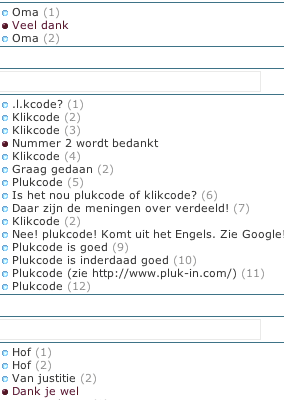 plukcode of klikcode